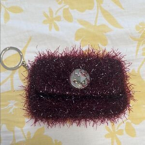 Sparkly Burgundy Keychain Pouch